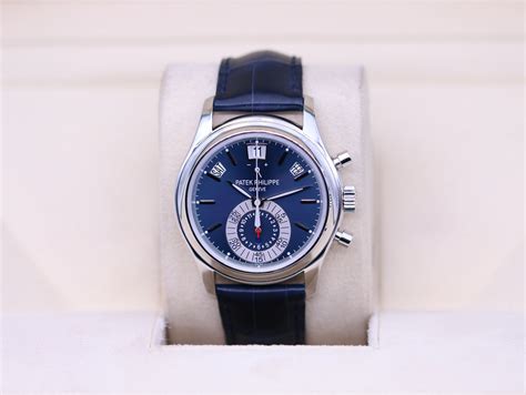 patek philippe 5960p blue dial chronograph|patek 5960p specs.